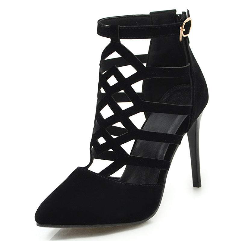 High Heel Roman Sandals with Cutouts