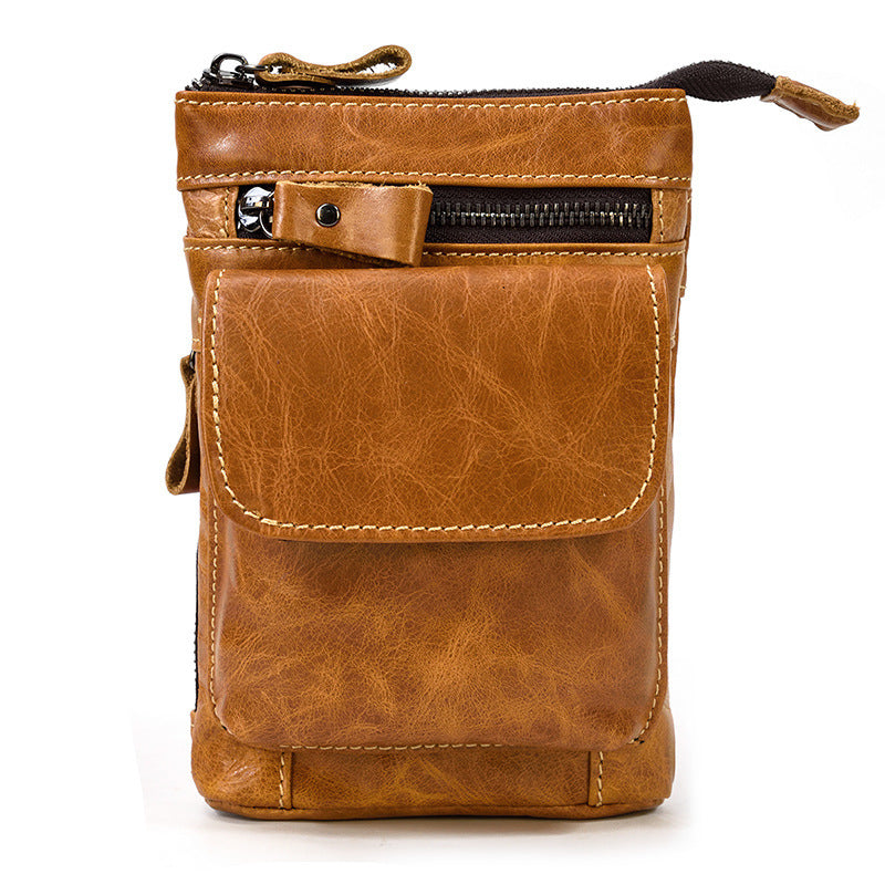 Men’s Crazy Horse Leather Crossbody Belt Bag