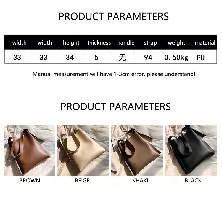 Tote Bag Women's Retro Soft Leather Underarm Bags 2023 New Autumn Winter Large Capacity Commute Bucket Shoulder Bags Trend