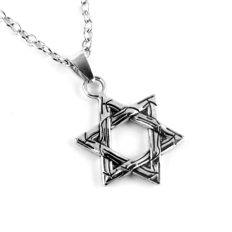 Solid Six-pointed Star of David Pendant Necklace