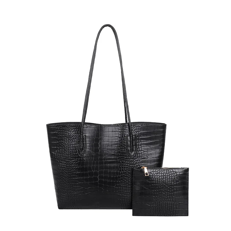 Woman Tote Bags Large Capacity Shopper Designer Handbags For Women Fashion Stone PU Leather Casual Luxury Shoulder Women's Bags