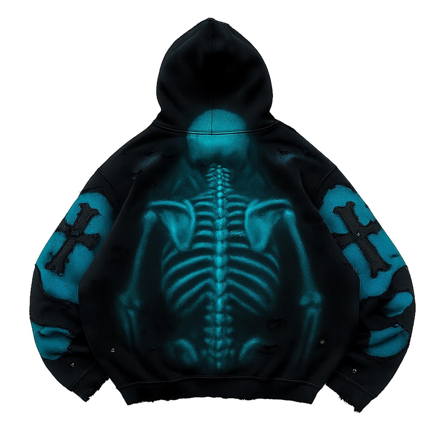 Fashion Skeleton Printed Sweater | Graphic Poly Pullover