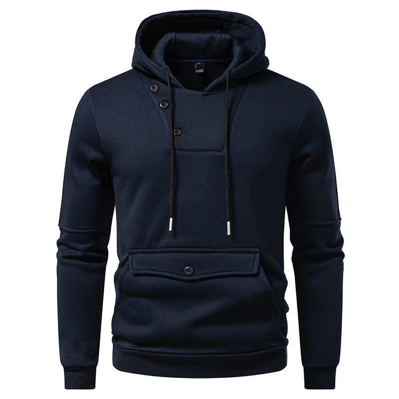 Asymmetrical Buckle Hoodie | Large Pocket Tech Sweatshirt