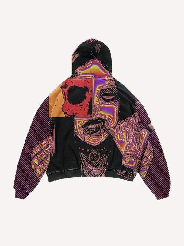 Fashion Mosaic Casual Sweater | Graphic Poly Pullover