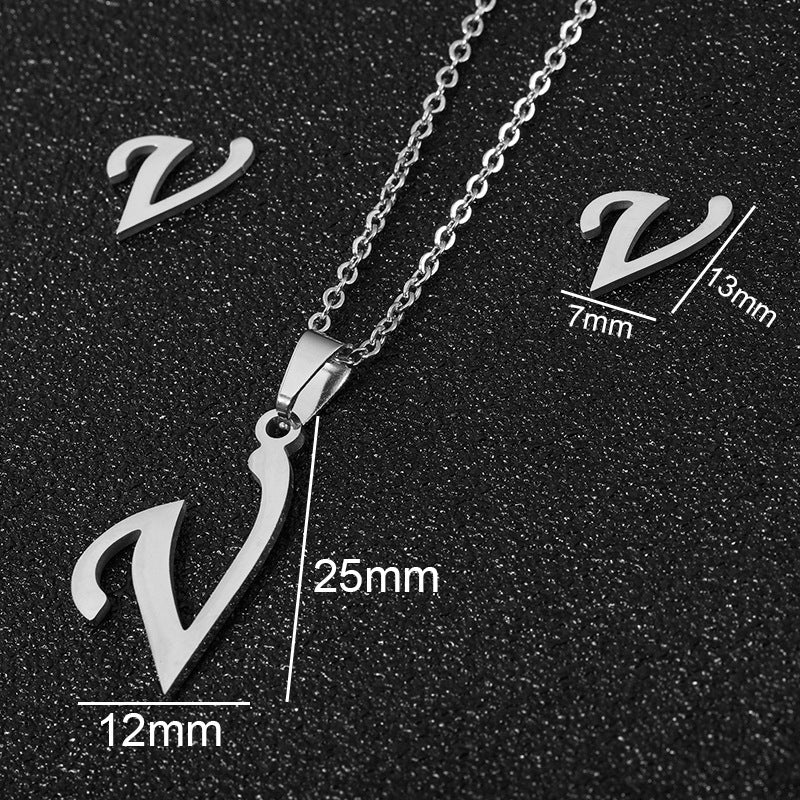 26 stainless steel alphabet necklaces