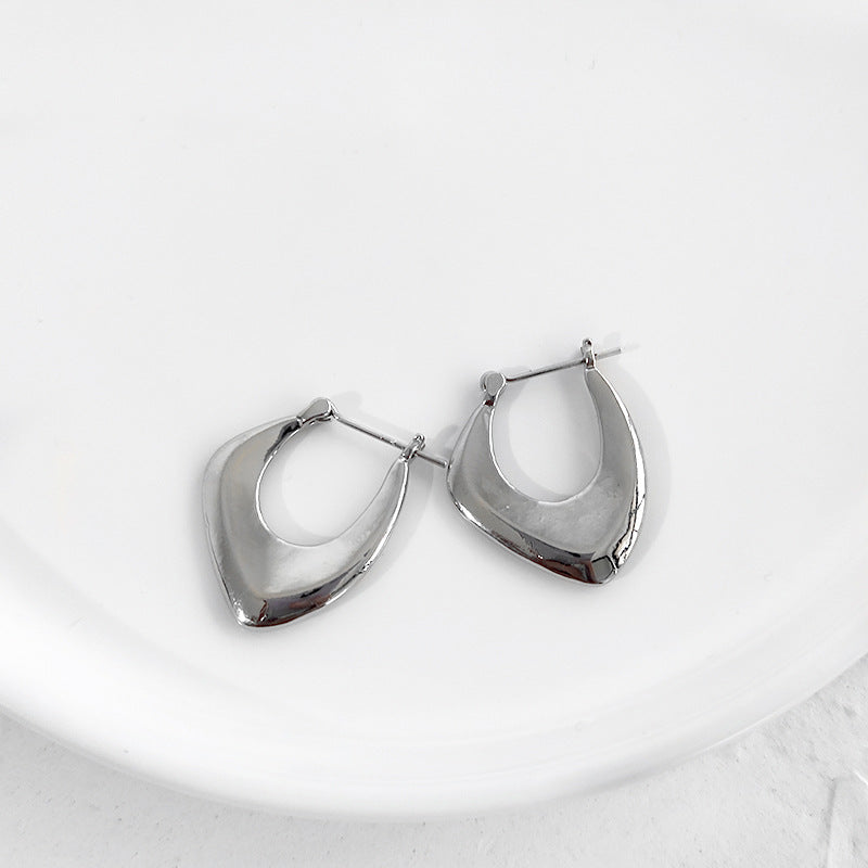 Irregular geometric metal earrings women