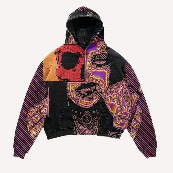 Fashion Mosaic Casual Sweater | Graphic Poly Pullover