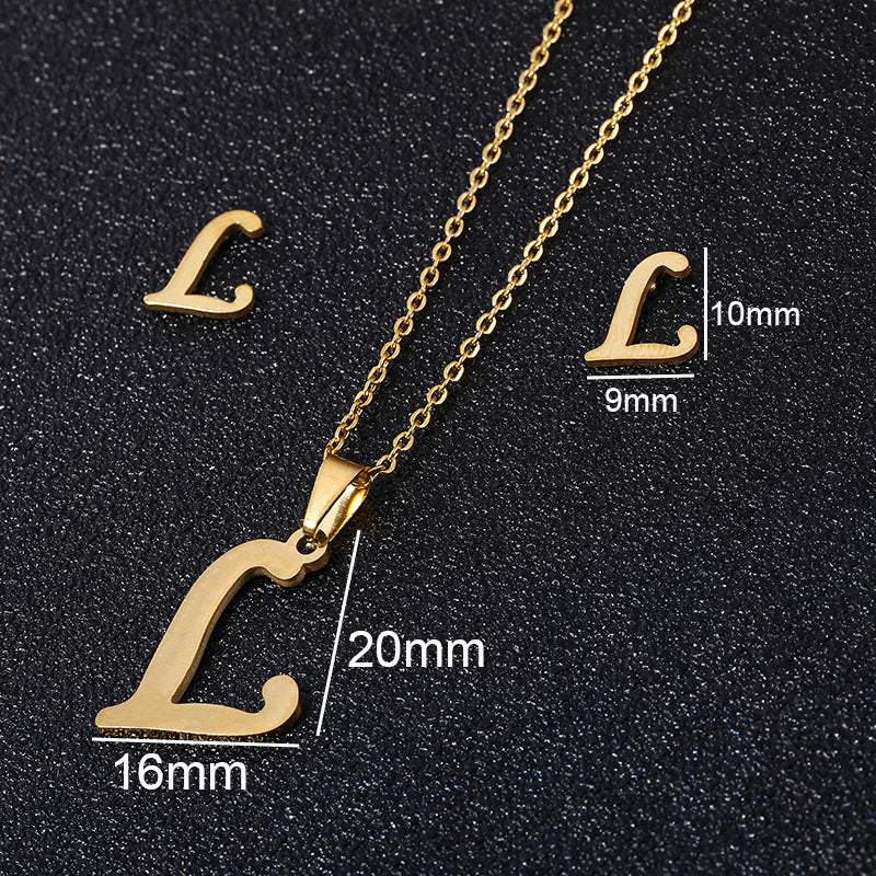 26 stainless steel alphabet necklaces