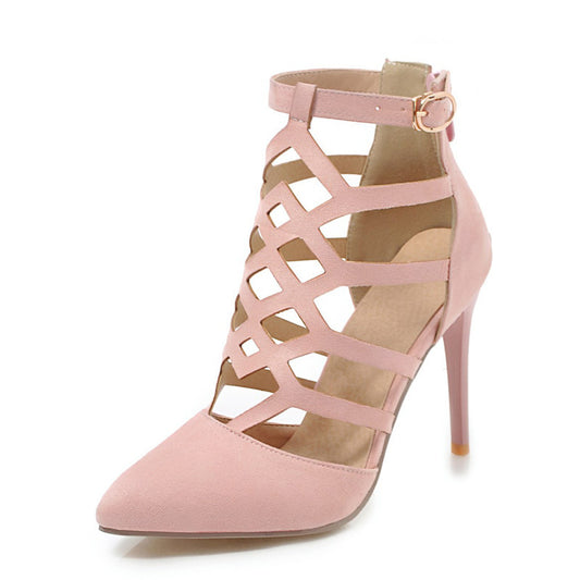High Heel Roman Sandals with Cutouts