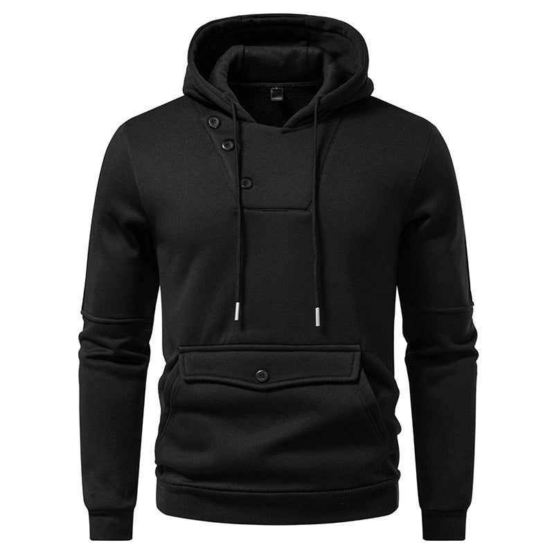 Asymmetrical Buckle Hoodie | Large Pocket Tech Sweatshirt