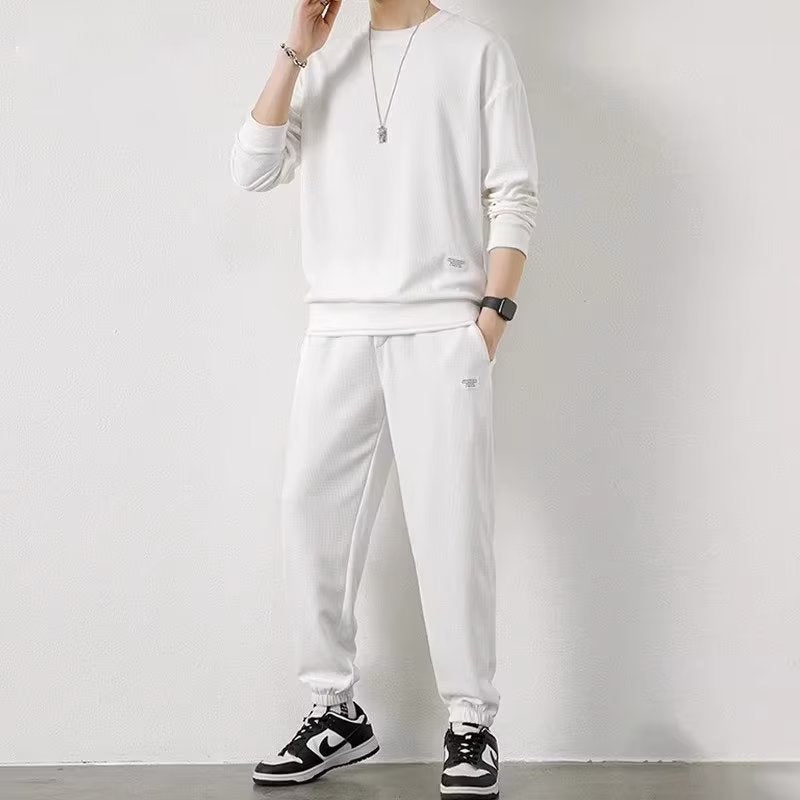 Men's Waffle Knit Leisure Set | Long Sleeve Sports Suit