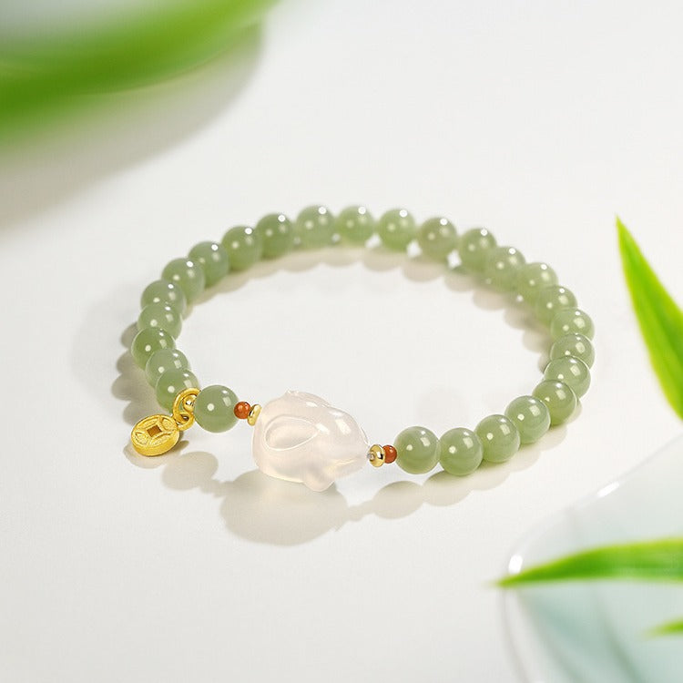 Hetian Jade Rabbit Bracelet For Women