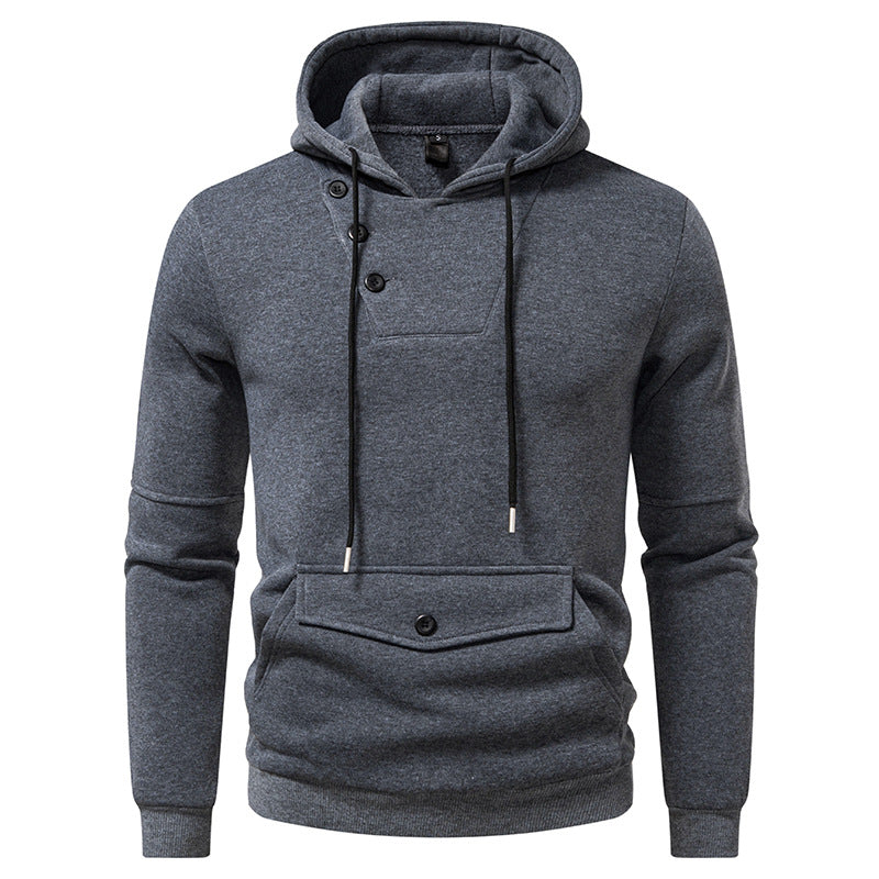 Asymmetrical Buckle Hoodie | Large Pocket Tech Sweatshirt