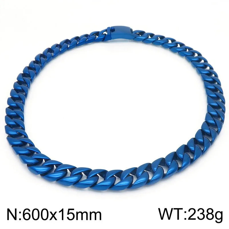 24-Inch Heavy Cuban Link Necklace | 15mm Bold Stainless Steel Chain
