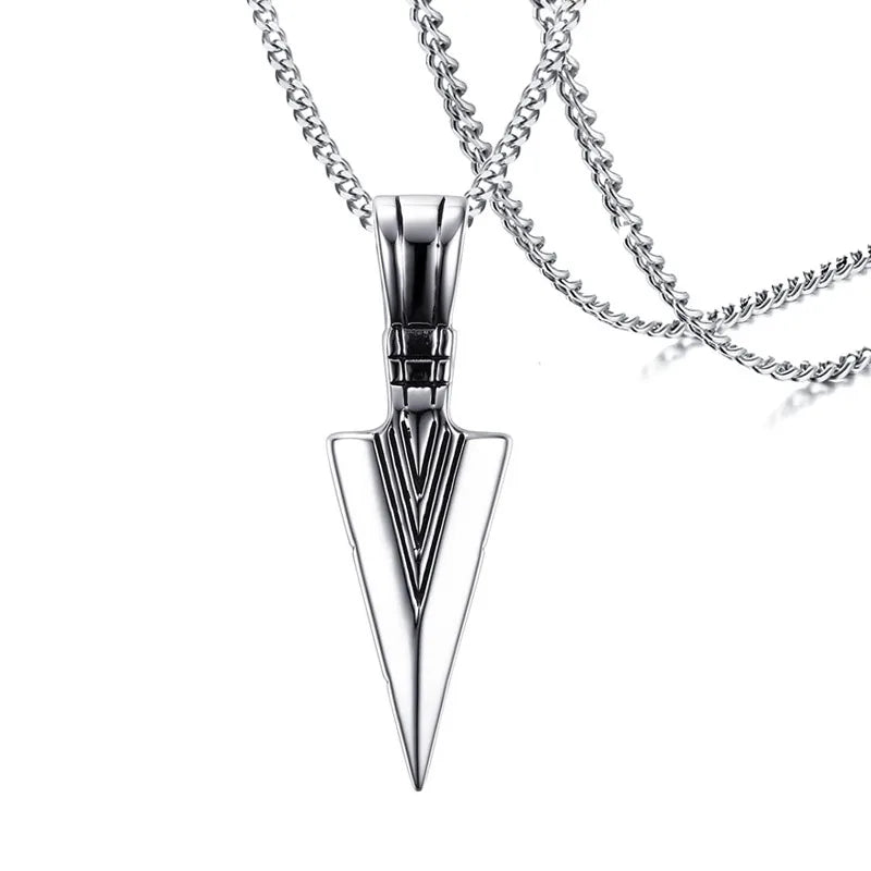 Men's Stainless Steel Arrow Pendant Necklace