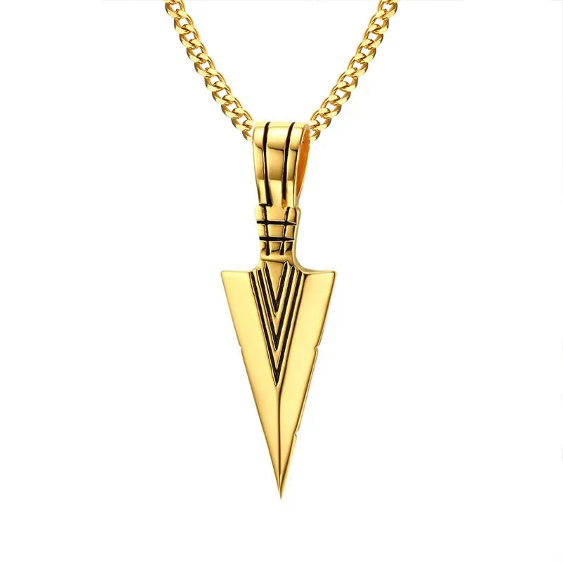Men's Stainless Steel Arrow Pendant Necklace