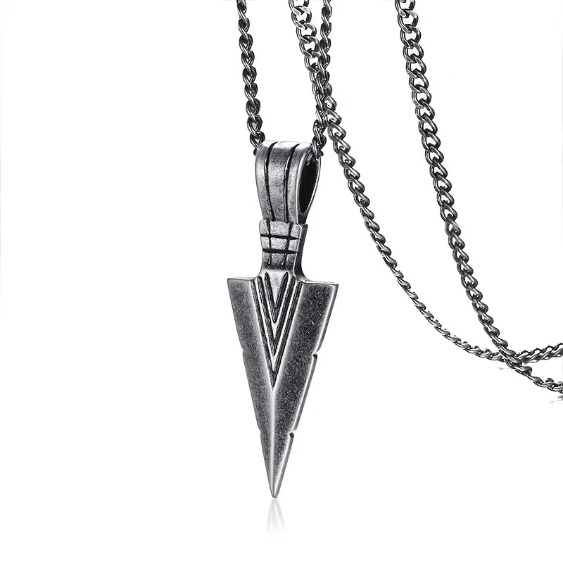 Men's Stainless Steel Arrow Pendant Necklace