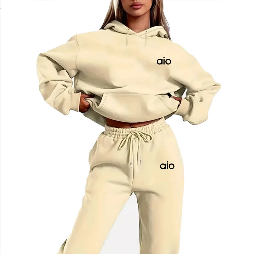💋 Women’s Monochrome Hooded Set | Trendy Techwear Tracksuit & Jogger Set