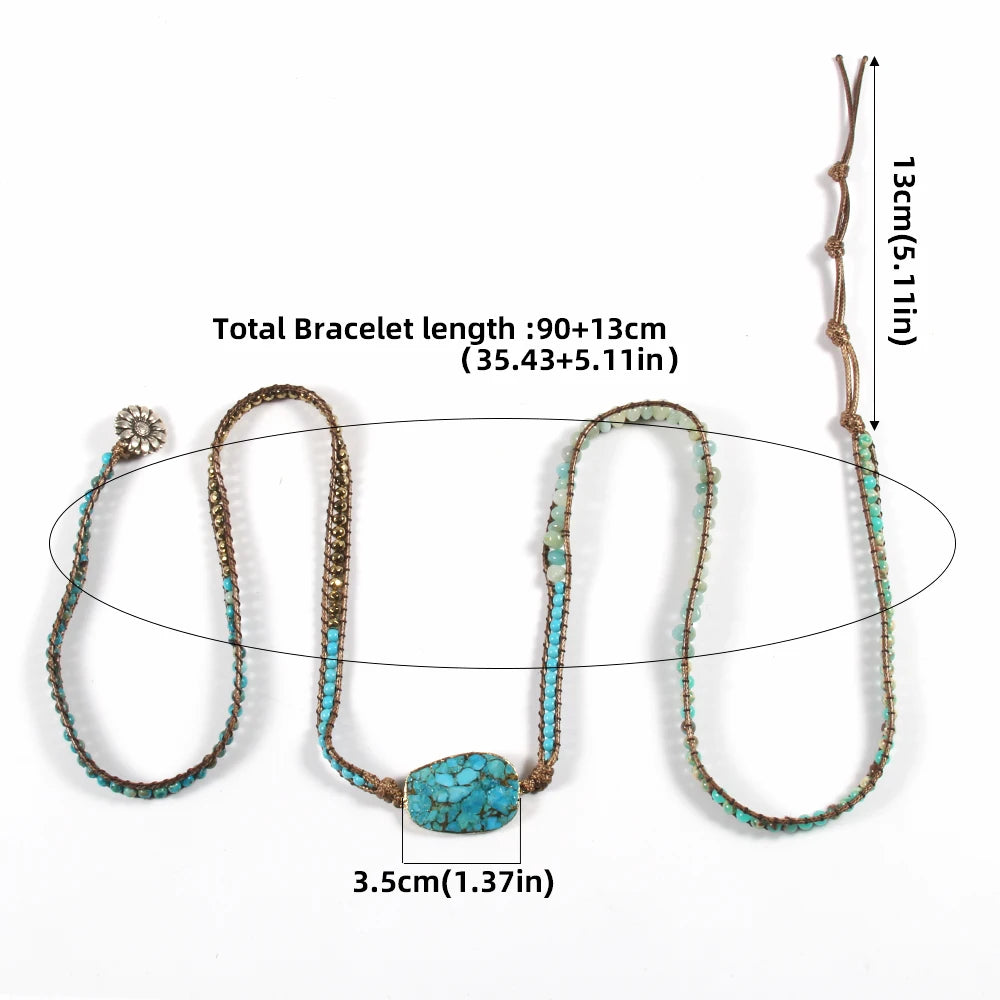 Women Gift New Designer Boho Bracelet Handmade Mixed Natural Stones Charm 5 Strands Wrap Bracelets Women Jewelry