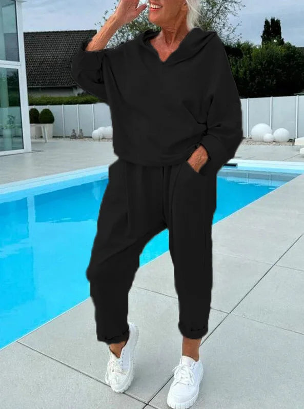 Women's Casual Harem Pants and Sweatshirt Set: Spring and Autumn Wear