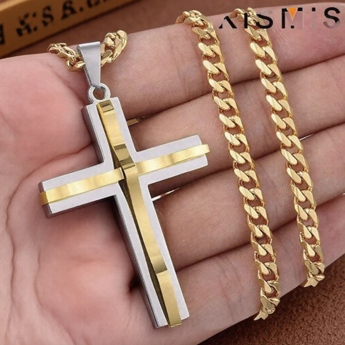 Faith Meets Flesh: Men's Hip Hop Cross Pendant Necklace