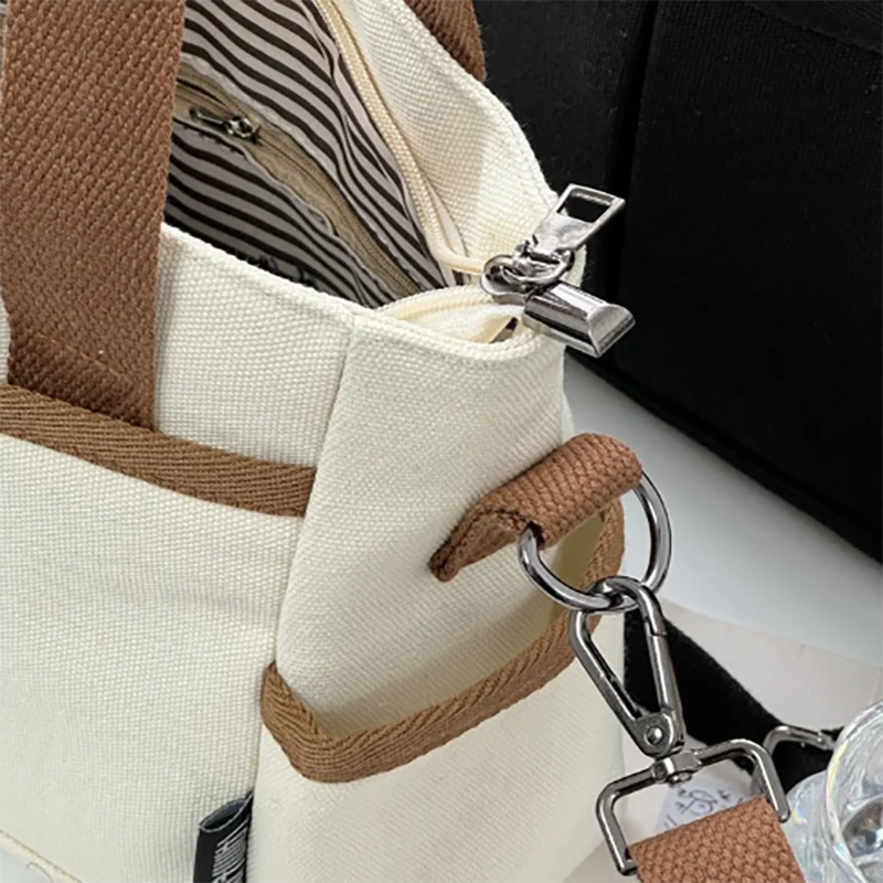 Women's Bag Multiple Pockets Shoulder Bag Large Capacity Canvas Tote Handbag For Women Daily Commuting Shopping Bag