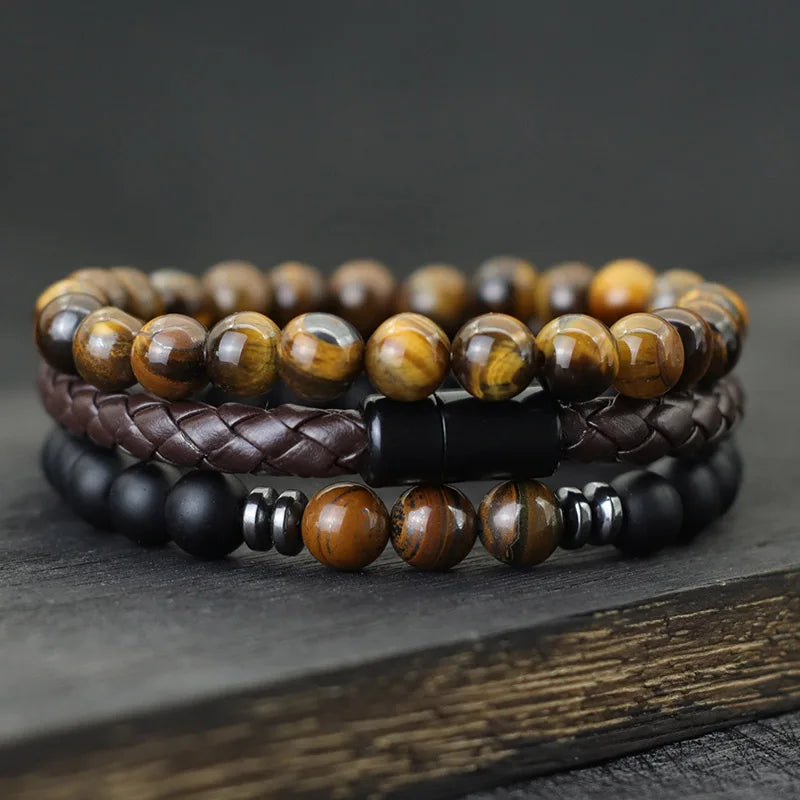 Noter 3-Piece Men's Stackable Bracelet Set