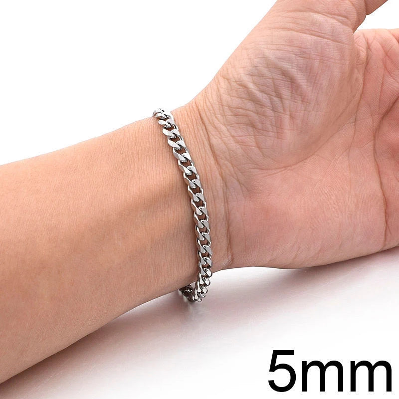 Classic Cuban Chain Bracelet: Stainless Steel Jewelry Gift