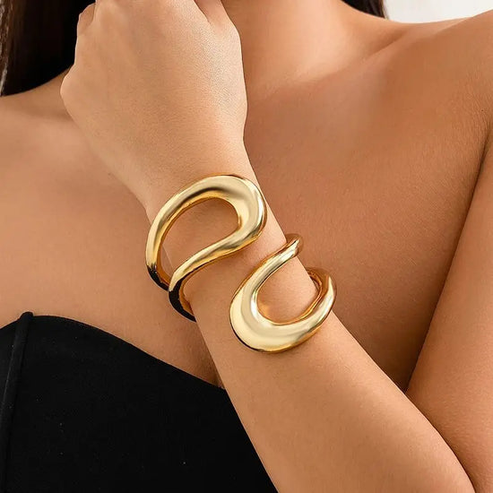 Statement Geometric Twisted Cuff Bracelet