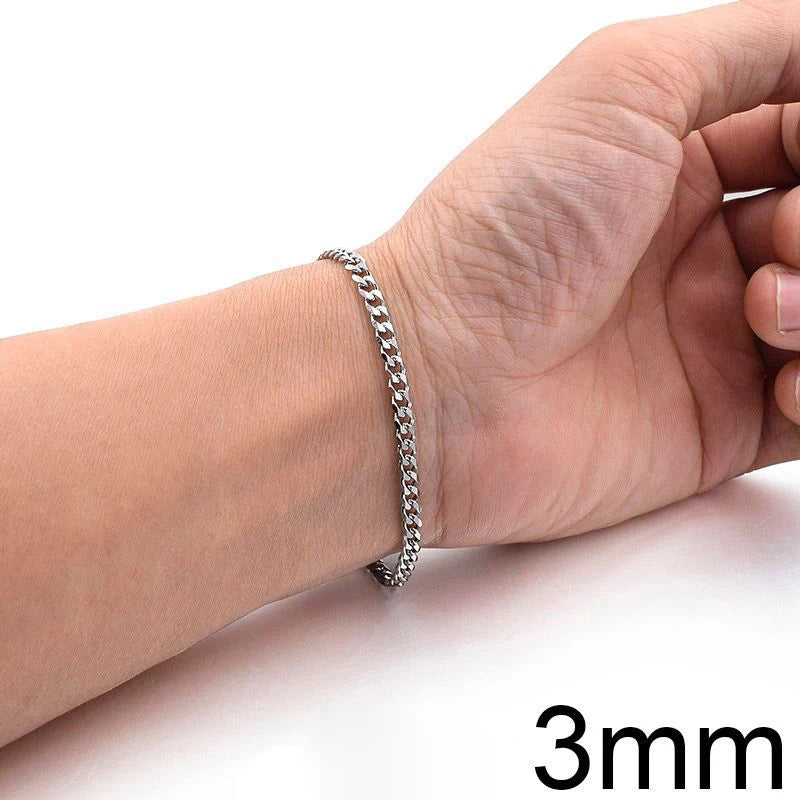 Men’s Classic Cuban Chain Bracelet | Stainless Steel Waterproof Jewelry Gift