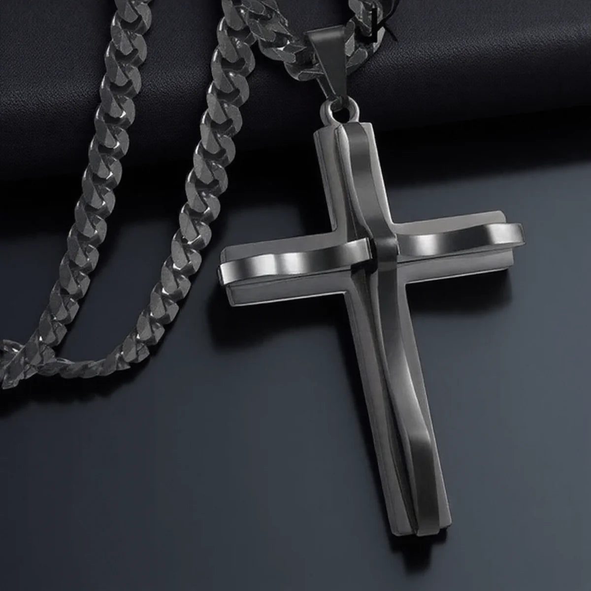 Faith Meets Flesh: Men's Hip Hop Cross Pendant Necklace
