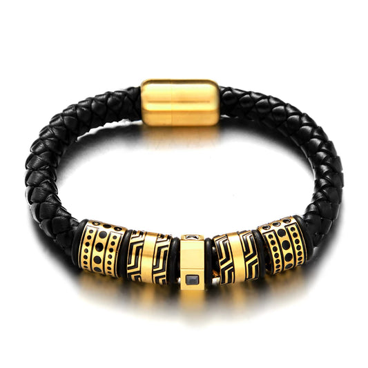 HMSFELY 8mm Red & Black Braided Leather Cord