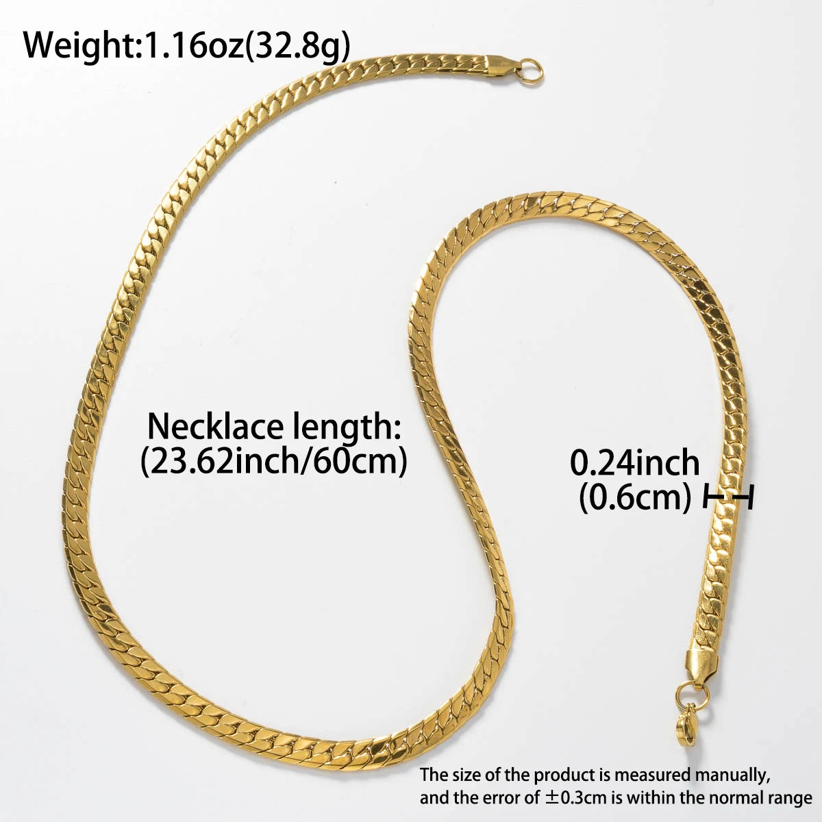 Sinuous Edge: Unisex Stainless Steel Snake Chain Necklace