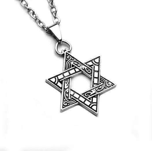 Solid Six-pointed Star of David Pendant Necklace