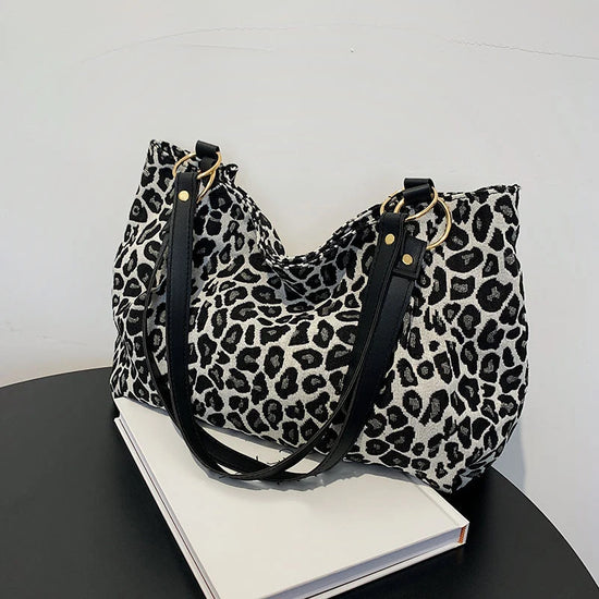 Large Capacity Leopard Canvas Tote Bag