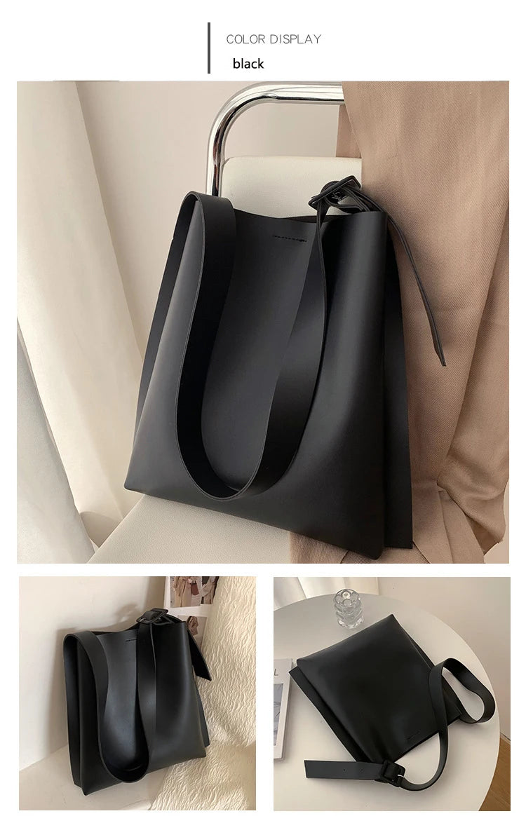 Tote Bag Women's Retro Soft Leather Underarm Bags 2023 New Autumn Winter Large Capacity Commute Bucket Shoulder Bags Trend