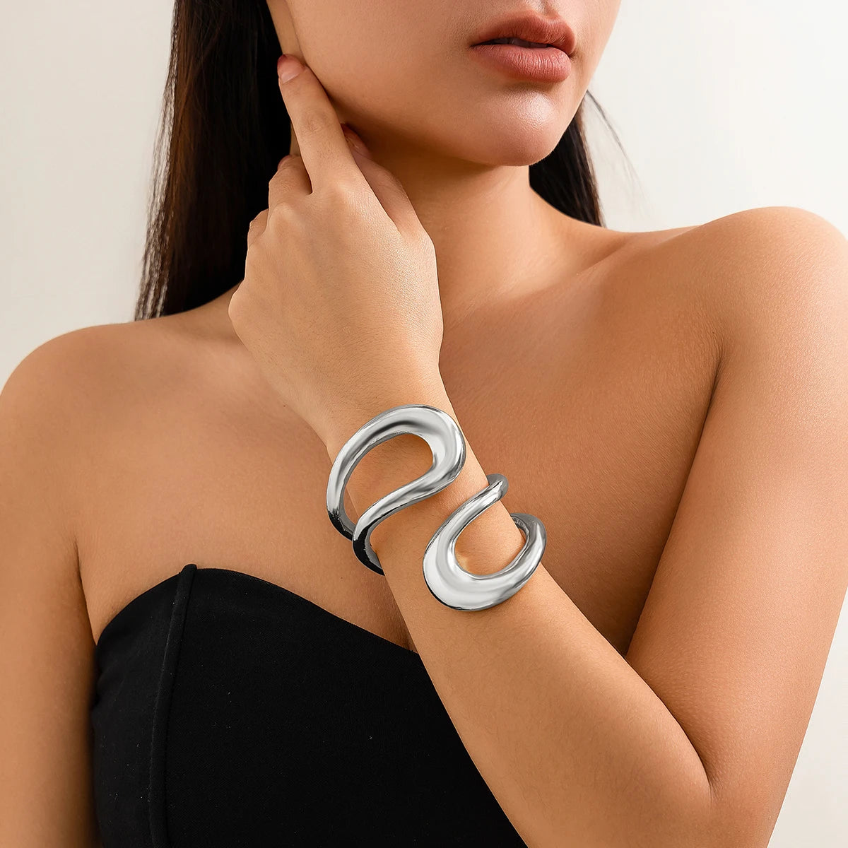 Statement Geometric Twisted Cuff Bracelet
