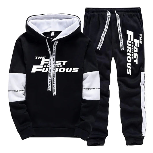 Autumn/Winter Hooded Sweatsuit/Tracksuit Set For Men