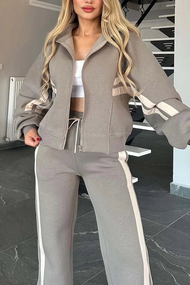 Y2K Revival Women’s Striped Crop Top & Wide Leg Pants Set | Trendy Retro Streetwear