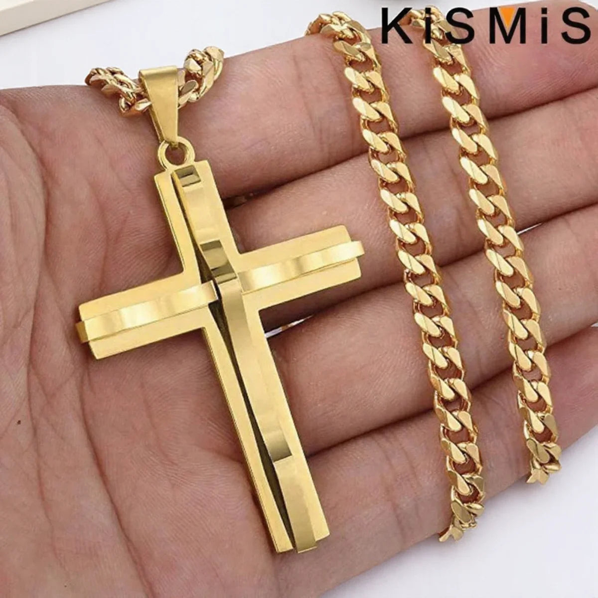 Faith Meets Flesh: Men's Hip Hop Cross Pendant Necklace