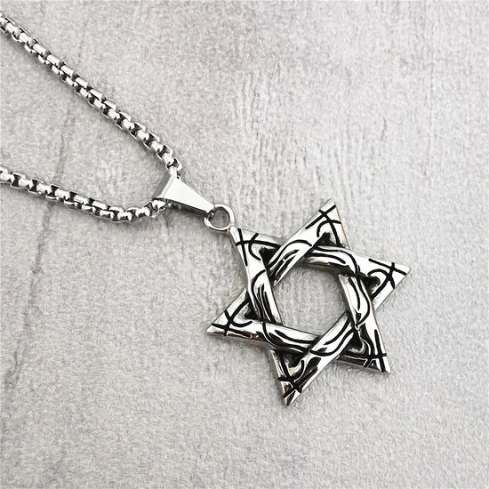 Solid Six-pointed Star of David Pendant Necklace