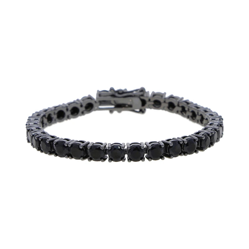 Iced Out Black Cubic Zirconia Tennis Chain Bracelet