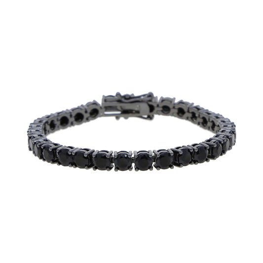 Iced Out Black Cubic Zirconia Tennis Chain Bracelet