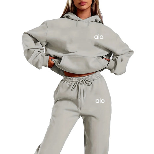 💋 Women’s Monochrome Hooded Set | Trendy Techwear Tracksuit & Jogger Set