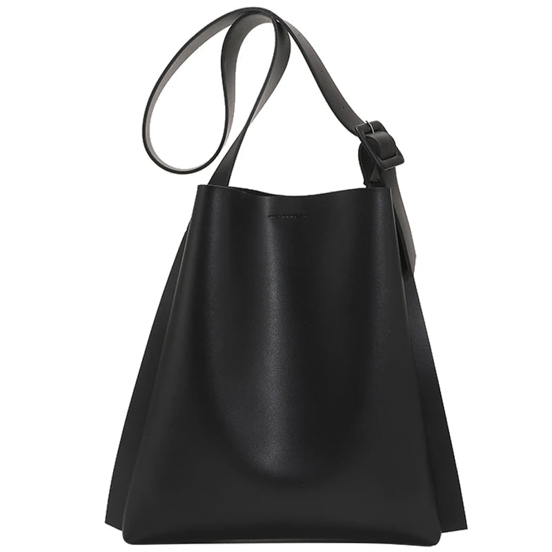 Tote Bag Women's Retro Soft Leather Underarm Bags 2023 New Autumn Winter Large Capacity Commute Bucket Shoulder Bags Trend