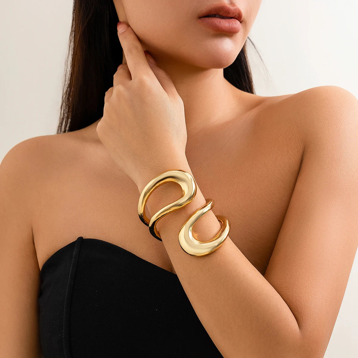 Statement Geometric Twisted Cuff Bracelet