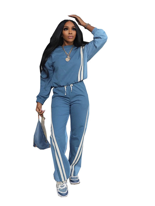 Sporty Statement: Women's 2025 Fall Color Block Sweatsuit