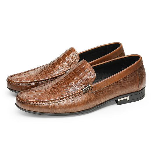 Premium Comfort: Men's Cowhide Slip-On Loafers
