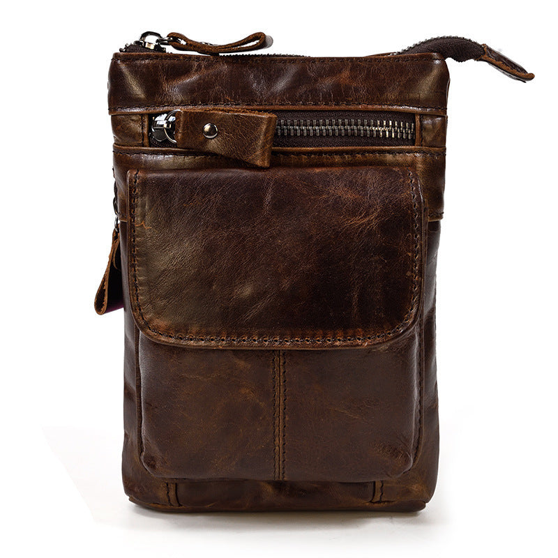 Men’s Crazy Horse Leather Crossbody Belt Bag
